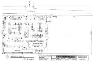 Click to enlarge. Site plan for Hampton Inn.